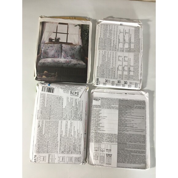 Sewing Patterns Mixed 4 Lot Home Decor Curtains Valance Shades New Uncut A19 - Picture 2 of 4